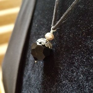 HANDMADE Beautiful Black Drop Necklace!!